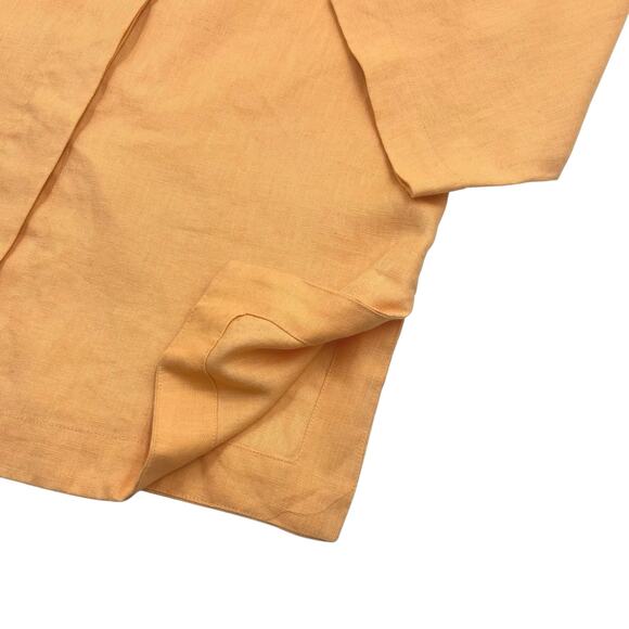 Focus Lifestyle Womens VTG Yellow Linen Button Up Heavyweight Shirt Sz 10 - Picture 2 of 11